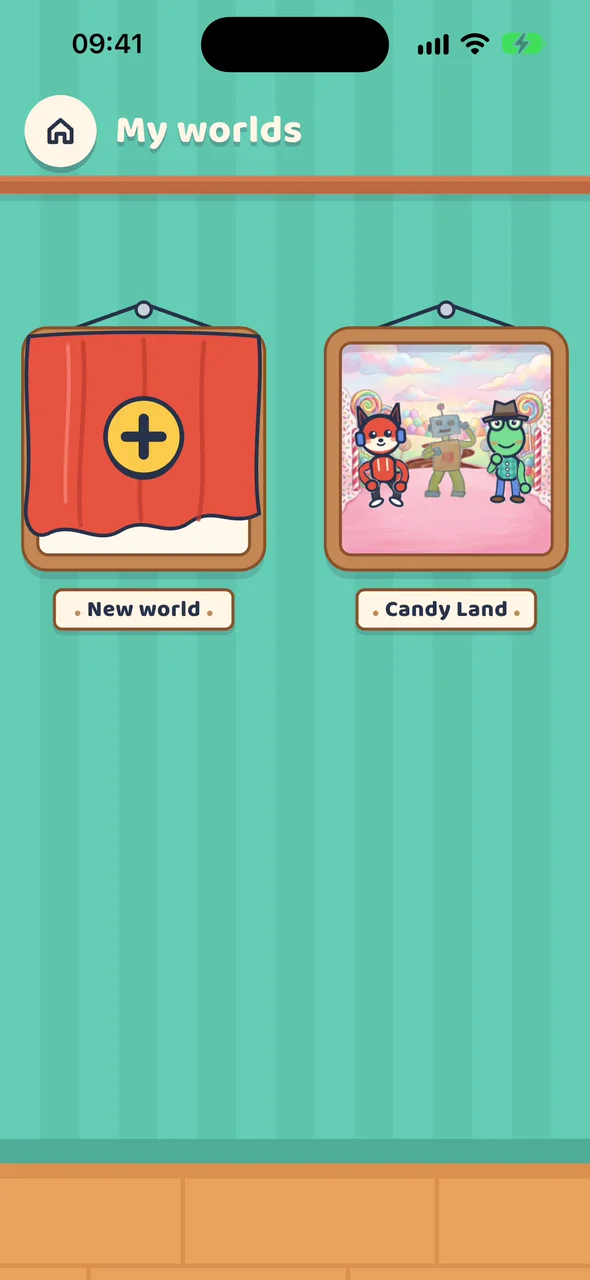 My worlds: the child's worlds framed on the wall